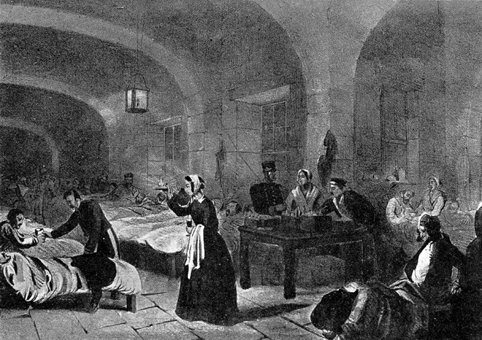 A picture of Florence Nightingale (1820-1910), "The Lady with the lamp", the English nurse, famous for her work during the Crimean War, is seen here in the hospital at Scutari, Turkey  (Photo by Popperfoto/Getty Images) via BBC