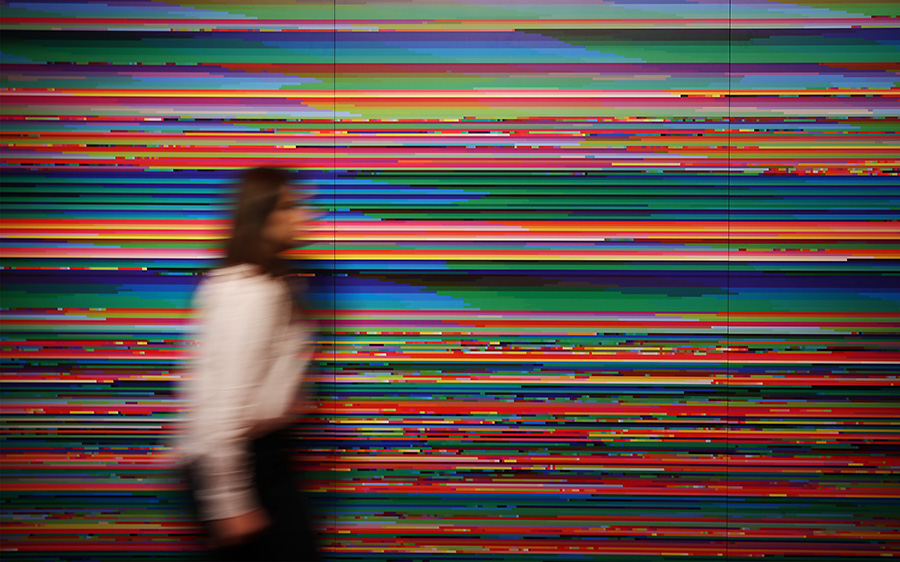 LONDON, ENGLAND - DECEMBER 02:  The first visualisation of the World Wide Web from 1999, with colours representing individual websites, by artist Lisa Jevbratt is shown at the Big Bang Data exhibition at Somerset House on December 2, 2015 in London, England. The show highlights the data explosion that's radically transforming our lives. It opens on December 3, 2015 and runs until February 28, 2016 at Somerset House.  (Photo by Peter Macdiarmid/Getty Images for Somerset House)